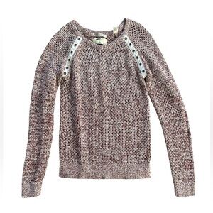 Scotch & Soda Maison Scotch Knit Sweater Size 2 Marled Brown Cream